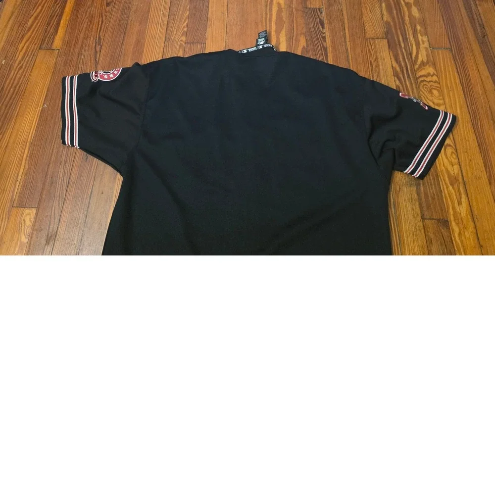 Starter Nebraska Huskers Baseball Jersey Mens XL Black Red Button Front 03 Logo - Picture 4 of 6